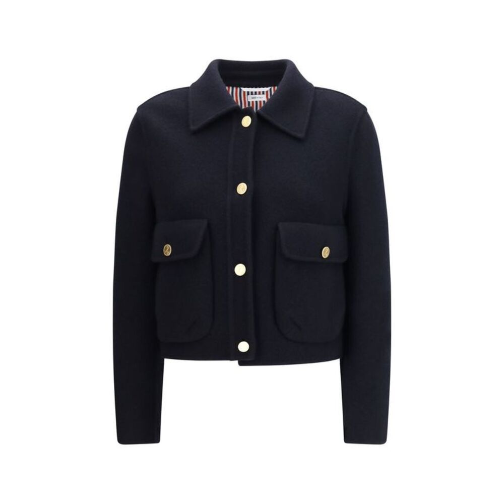 Thom Browne Blue Wool Oves Aries Full-Length Women's Jacket